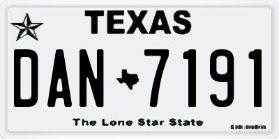 TX license plate DAN7191