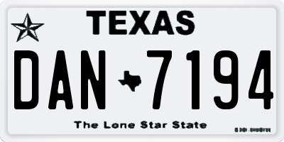 TX license plate DAN7194
