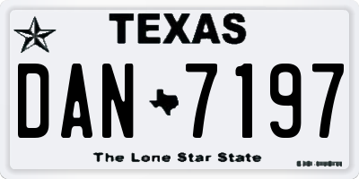 TX license plate DAN7197