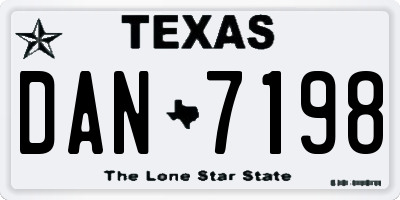 TX license plate DAN7198
