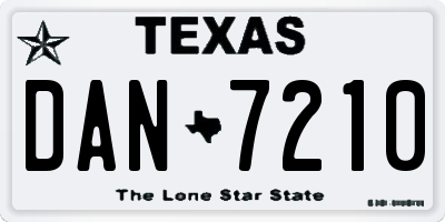 TX license plate DAN7210