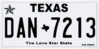 TX license plate DAN7213