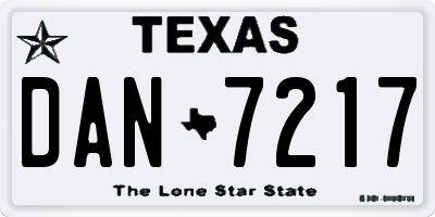 TX license plate DAN7217