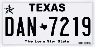 TX license plate DAN7219