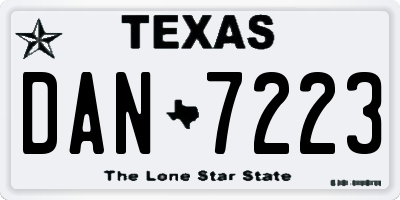 TX license plate DAN7223