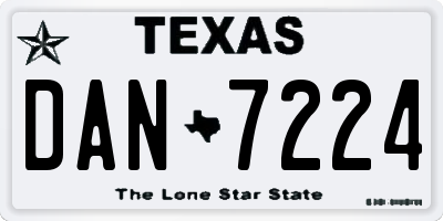 TX license plate DAN7224