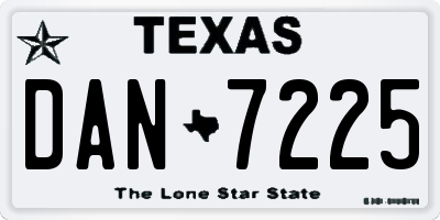 TX license plate DAN7225