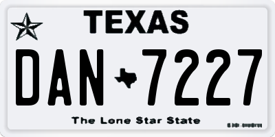 TX license plate DAN7227