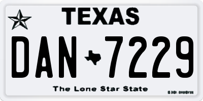 TX license plate DAN7229