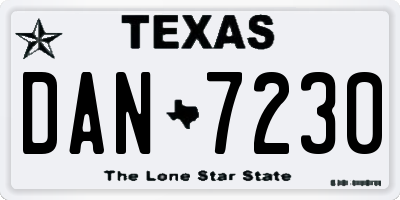 TX license plate DAN7230