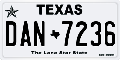 TX license plate DAN7236