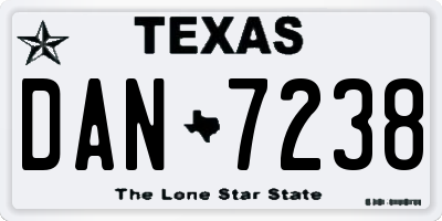TX license plate DAN7238