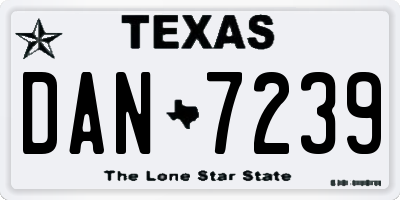 TX license plate DAN7239