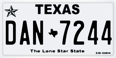 TX license plate DAN7244