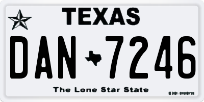 TX license plate DAN7246