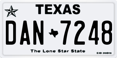 TX license plate DAN7248