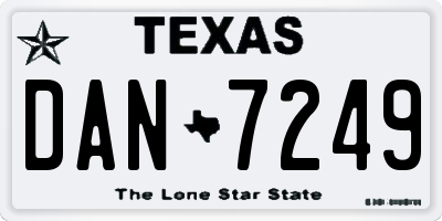 TX license plate DAN7249