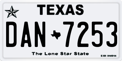 TX license plate DAN7253