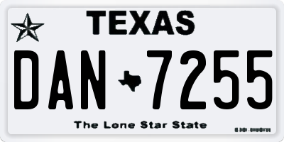 TX license plate DAN7255