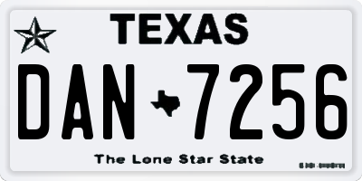 TX license plate DAN7256