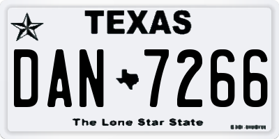 TX license plate DAN7266