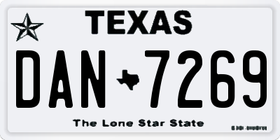 TX license plate DAN7269