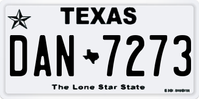 TX license plate DAN7273