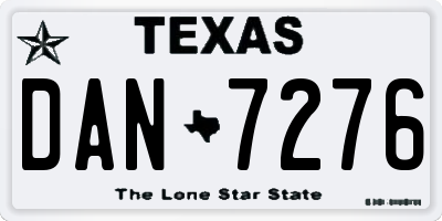 TX license plate DAN7276
