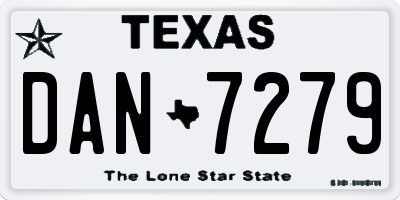 TX license plate DAN7279