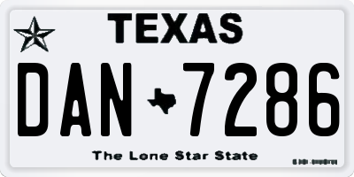 TX license plate DAN7286