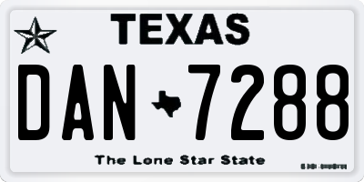 TX license plate DAN7288