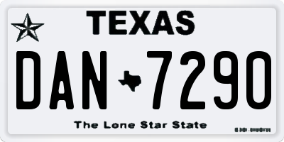 TX license plate DAN7290