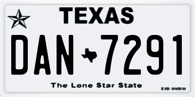 TX license plate DAN7291