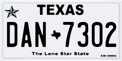 TX license plate DAN7302
