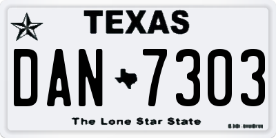 TX license plate DAN7303