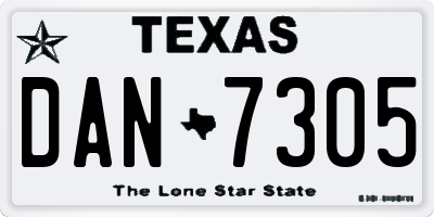 TX license plate DAN7305