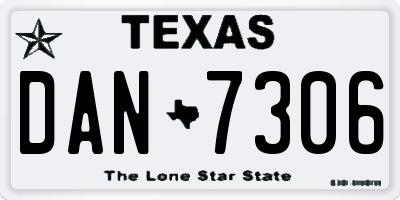 TX license plate DAN7306