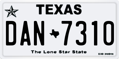 TX license plate DAN7310