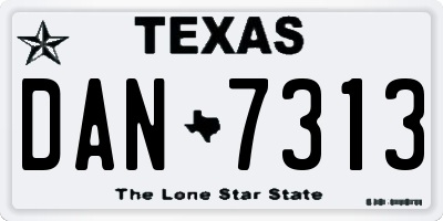 TX license plate DAN7313