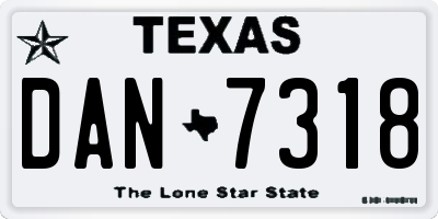 TX license plate DAN7318