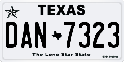 TX license plate DAN7323