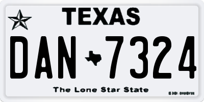 TX license plate DAN7324