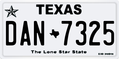 TX license plate DAN7325