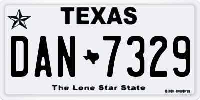 TX license plate DAN7329