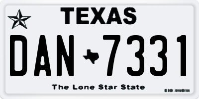 TX license plate DAN7331