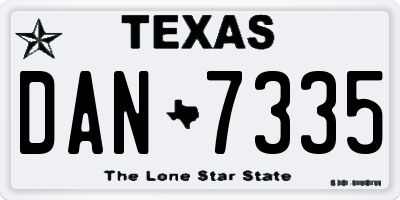 TX license plate DAN7335