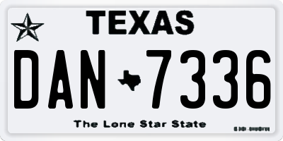 TX license plate DAN7336