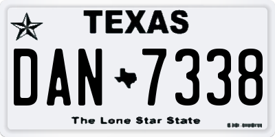 TX license plate DAN7338