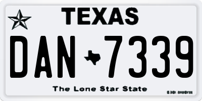 TX license plate DAN7339