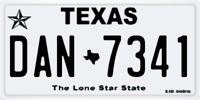 TX license plate DAN7341